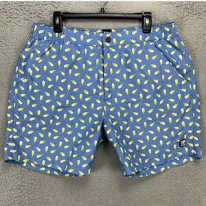 Tom Teddy Mens Swim Trunks XL Blue Popsicle Stretch Mesh Lined Board Shorts Logo